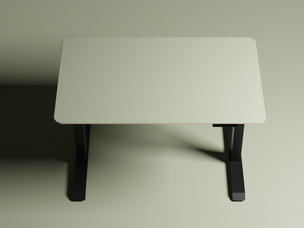 Olijf | Linoleum | Zit-sta bureau