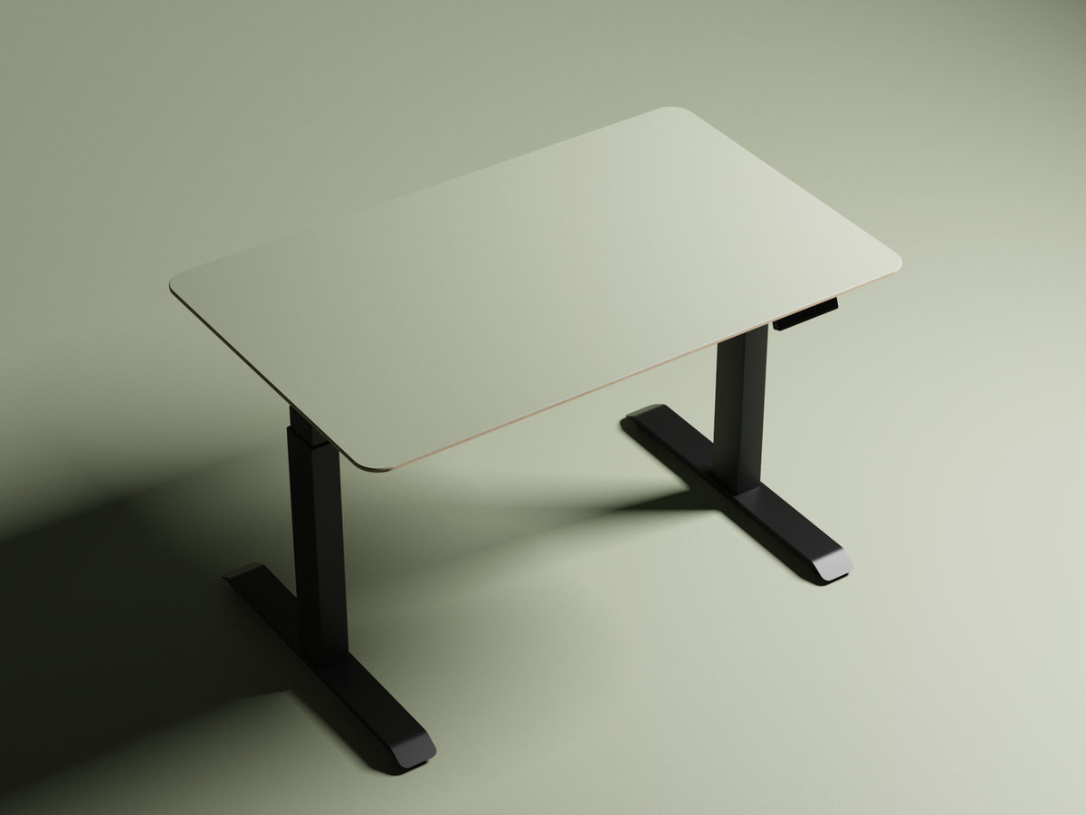 Olijf | Linoleum | Zit-sta bureau
