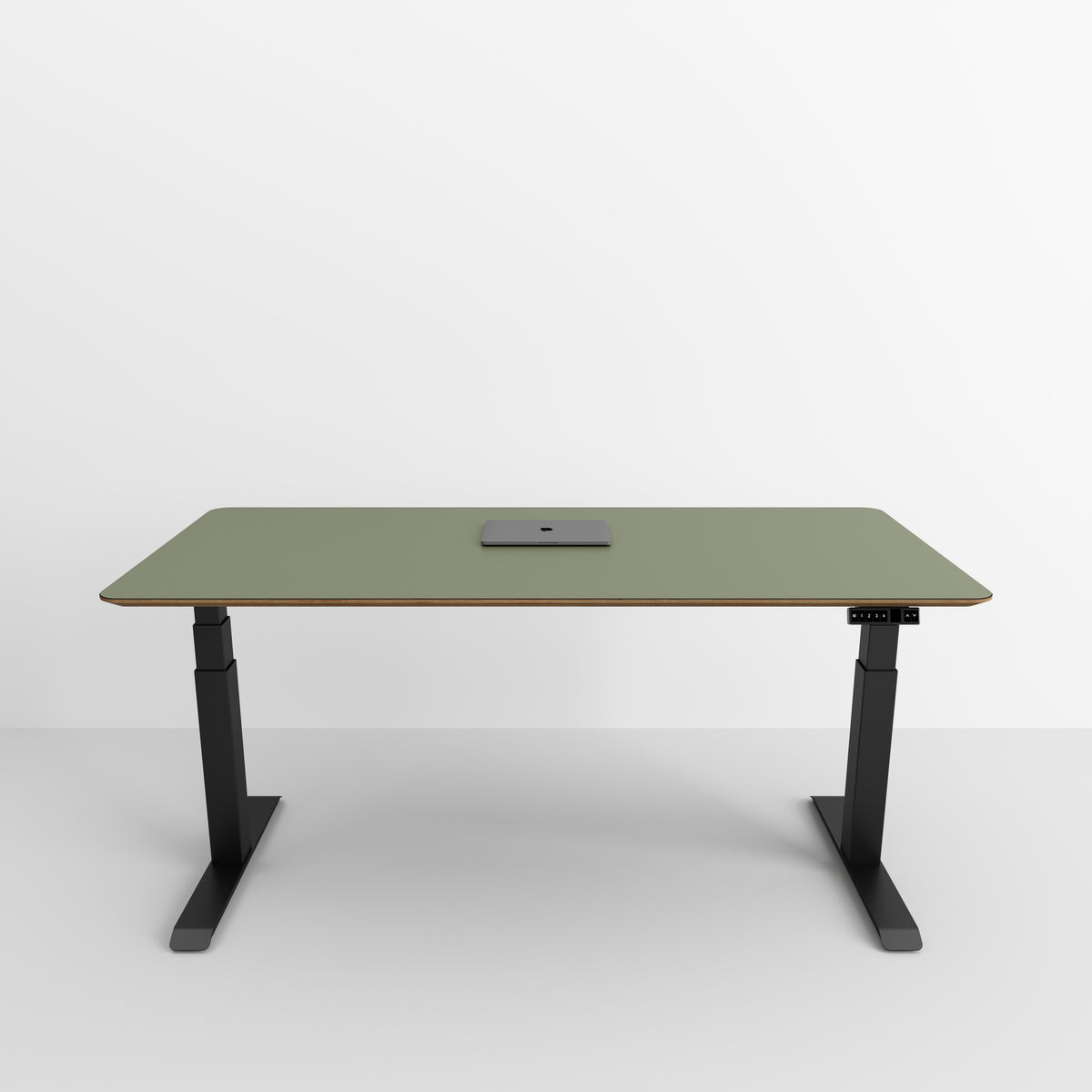 Olijf | Linoleum | Zit-sta bureau