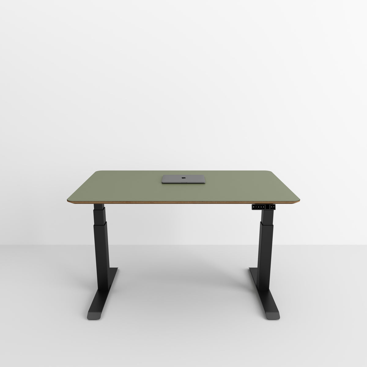 Olijf | Linoleum | Zit-sta bureau