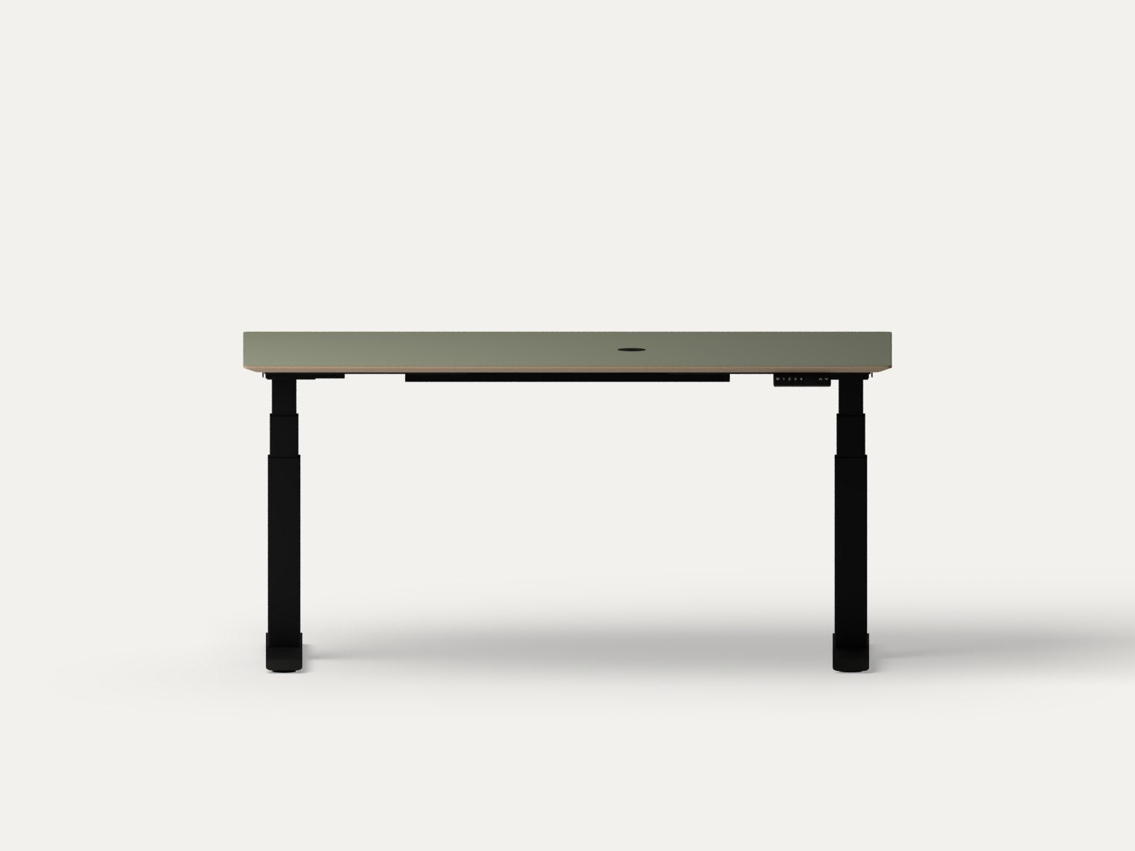Stadesk One in olijf, vooraanzicht